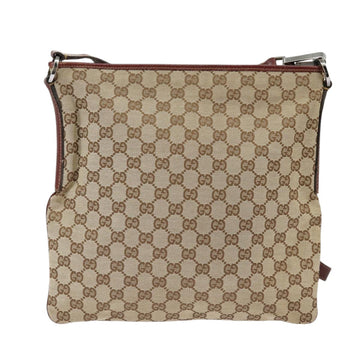 GUCCI GG Canvas Shoulder Bag Beige Silver 113013 Auth 99358 - 0