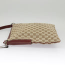 GUCCI GG Canvas Shoulder Bag Beige Silver 113013 Auth 99358-3