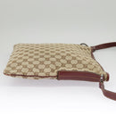 GUCCI GG Canvas Shoulder Bag Beige Silver 113013 Auth 99358-4