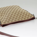 GUCCI GG Canvas Shoulder Bag Beige Silver 113013 Auth 99358-6