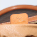 CELINE Macadam Canvas Boston Bag PVC Leather Brown Gold Auth 99360-12