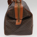 CELINE Macadam Canvas Boston Bag PVC Leather Brown Gold Auth 99360-3