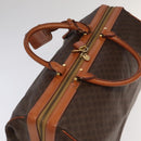 CELINE Macadam Canvas Boston Bag PVC Leather Brown Gold Auth 99360-6