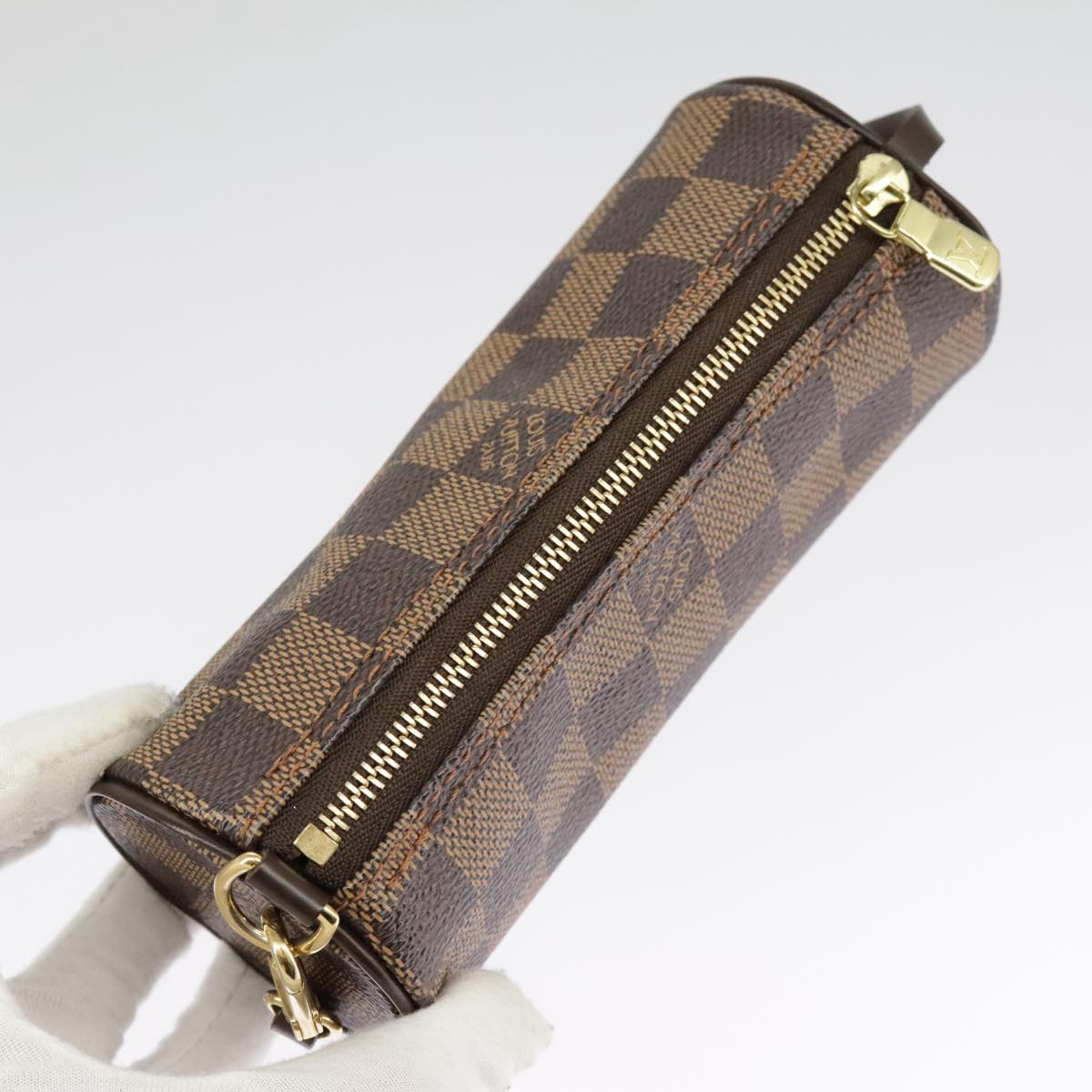 LOUIS VUITTON Damier Ebene Papillon Pouch LV Auth 99367