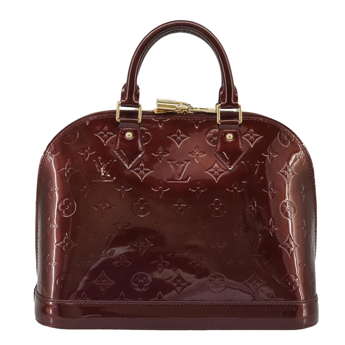 LOUIS VUITTON Monogram Vernis Alma PM Hand Bag Rouge Favist M91691 LV Auth 99371 - 0