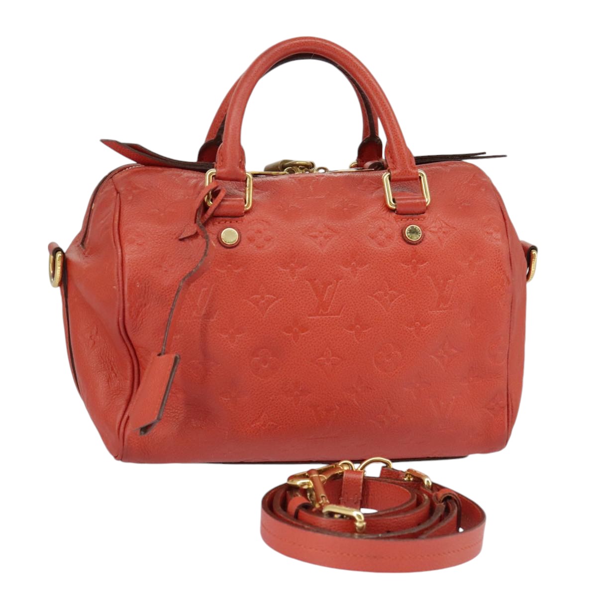 LOUIS VUITTON Empreinte Speedy Bandouliere 25 Bag 2way Scarlet M44145 Auth 99373