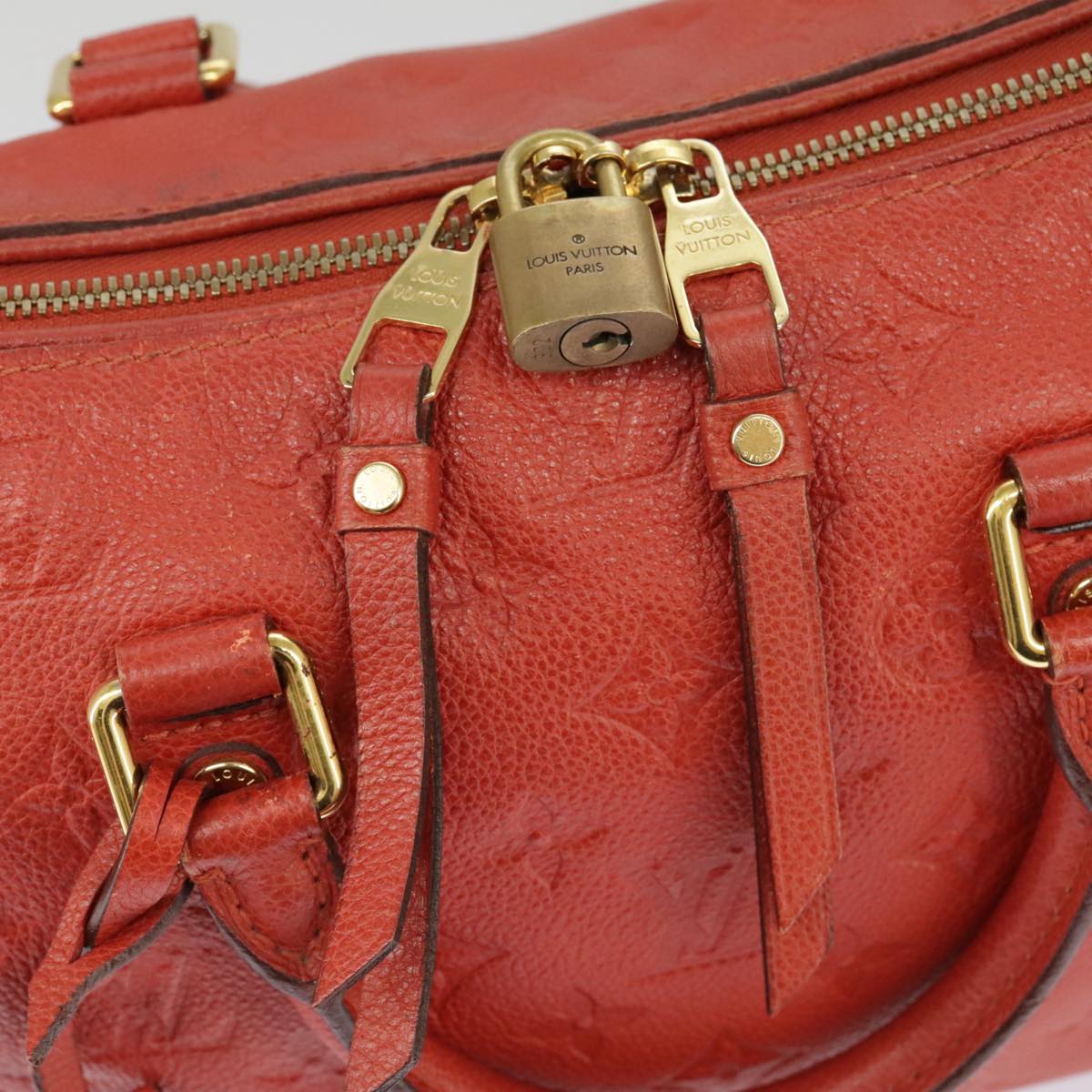 LOUIS VUITTON Empreinte Speedy Bandouliere 25 Bag 2way Scarlet M44145 Auth 99373