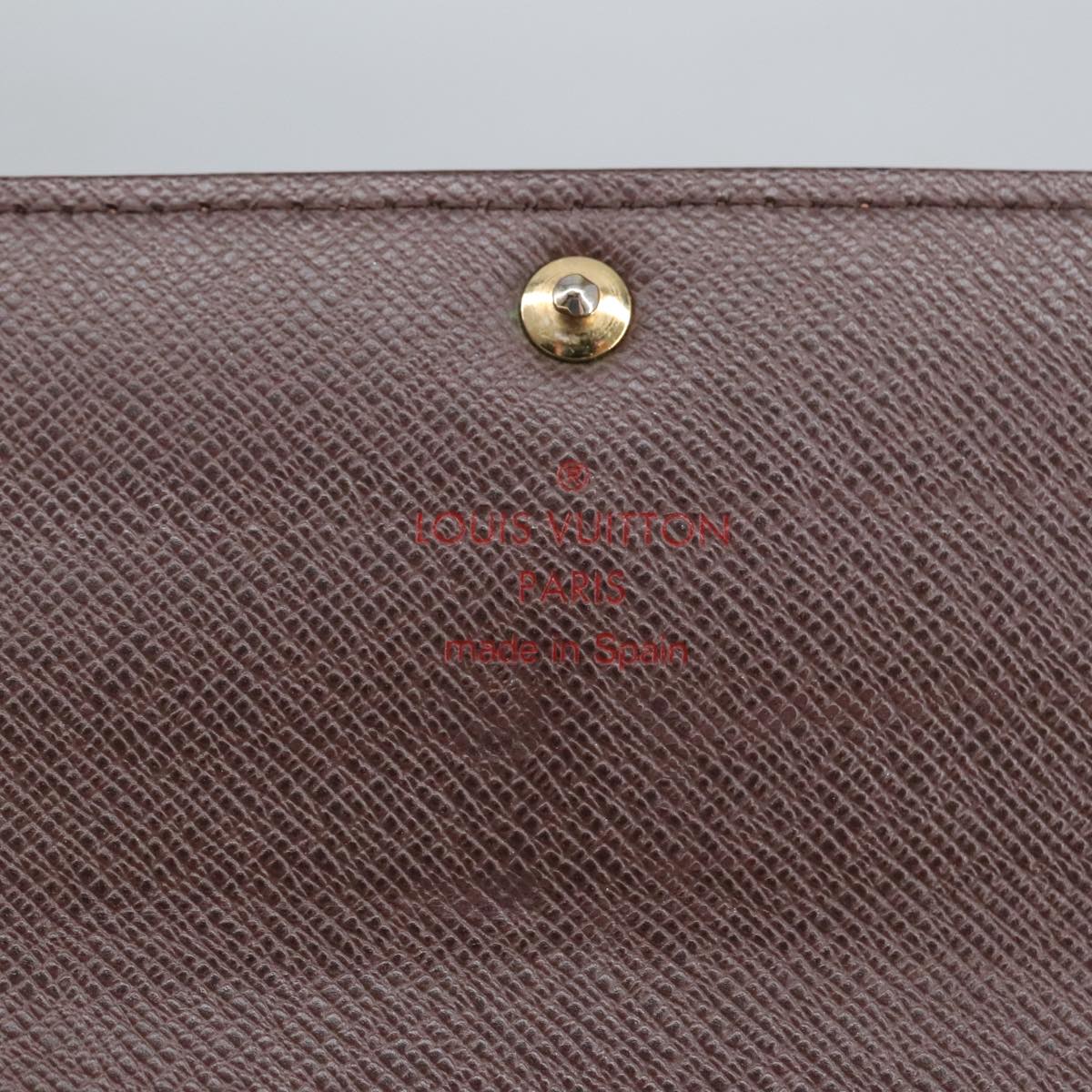 LOUIS VUITTON Damier Ebene Portefeuille Sarah Long Wallet N60491 LV Auth 99378