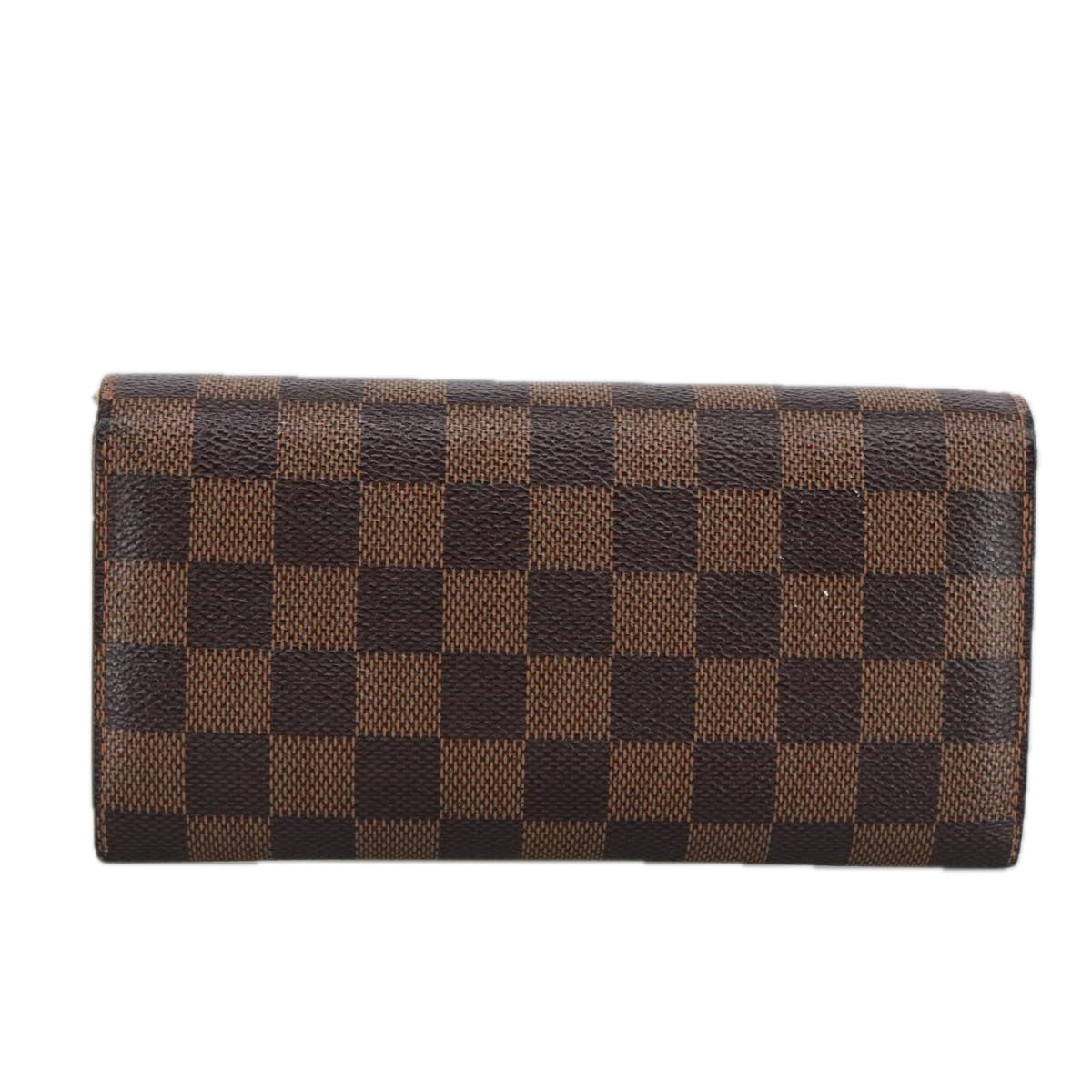 LOUIS VUITTON Damier Ebene Portefeuille Sarah Long Wallet N60491 LV Auth 99378