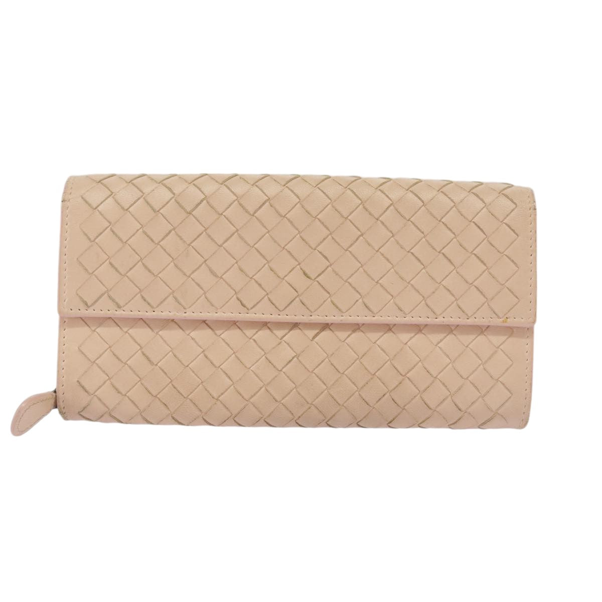 BOTTEGA VENETA INTRECCIATO Long Wallet Leather Pink Auth 99379 - 0