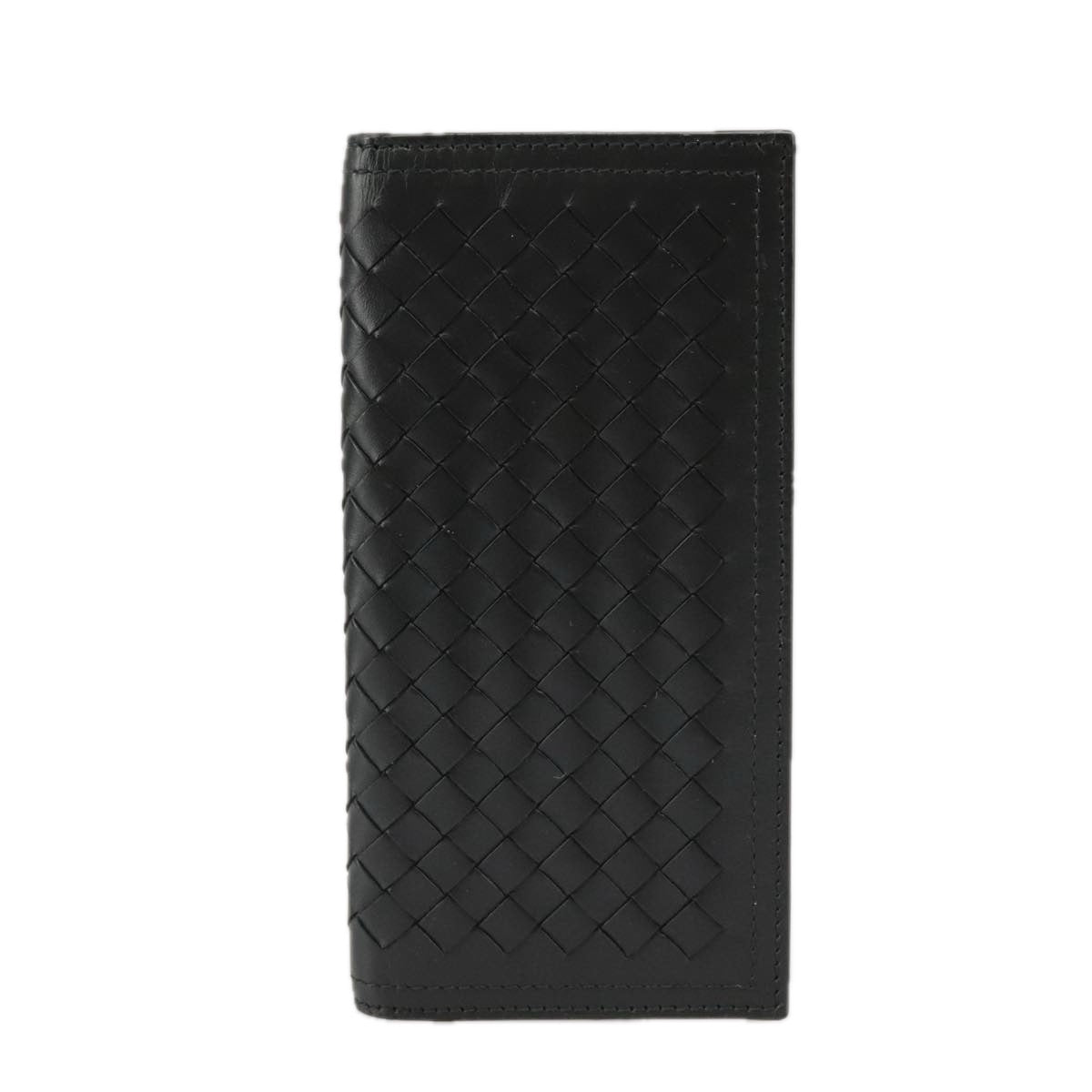 BOTTEGA VENETA INTRECCIATO Long Wallet Leather Black Auth 99380 - 0