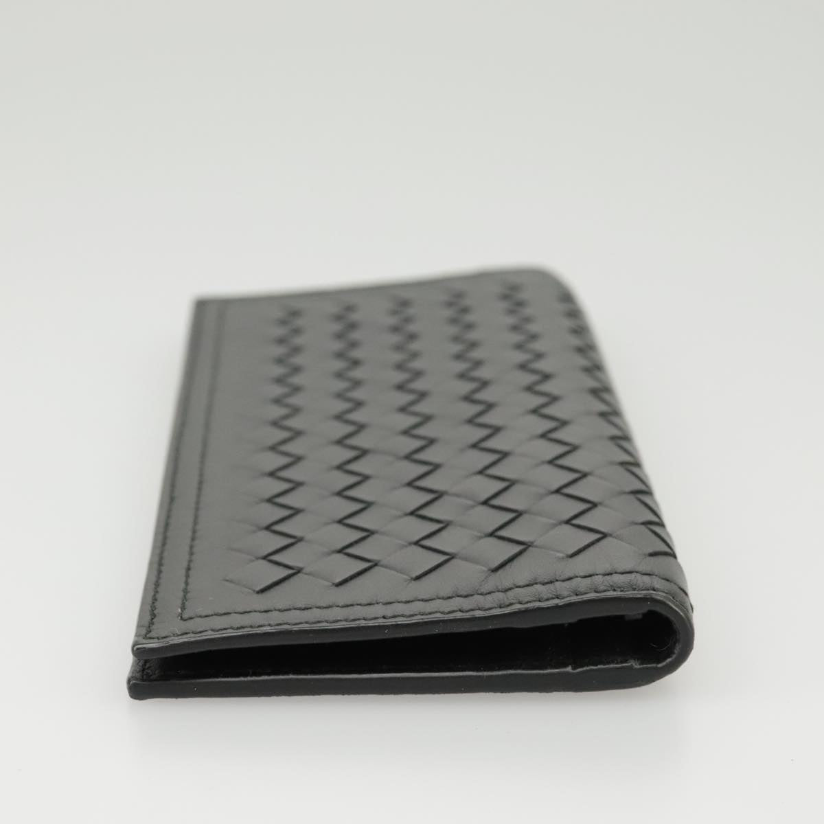 BOTTEGA VENETA INTRECCIATO Long Wallet Leather Black Auth 99380