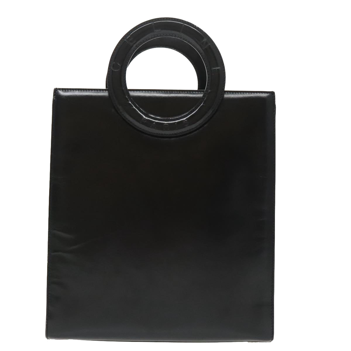 CELINE Hand Bag Leather 2way Black Auth 99381 - 0