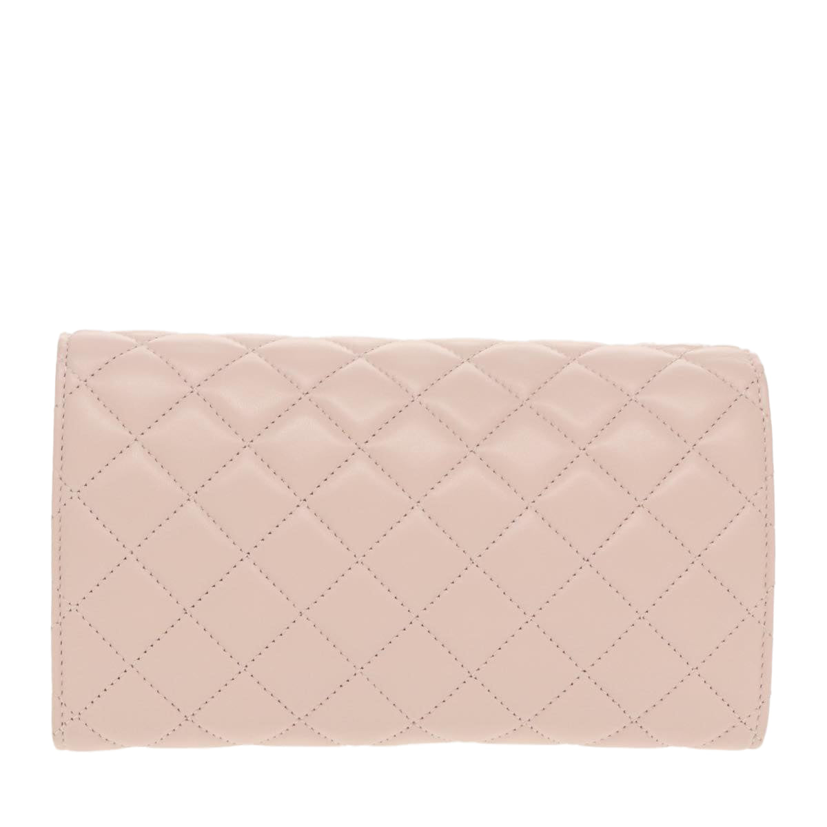 VERSACE Chain Wallet Leather Pink Gold Auth 99393 - 0