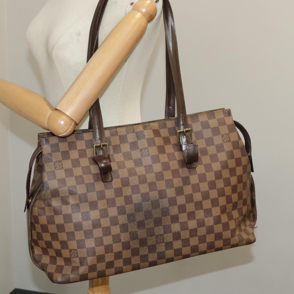 LOUIS VUITTON Damier Ebene Chelsea Tote Bag N51119 LV Auth 99396