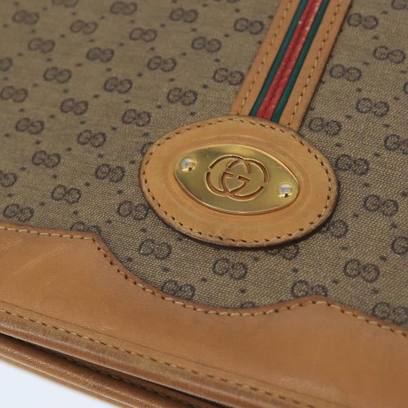 GUCCI Micro GG Supreme Shoulder Bag PVC Beige Gold 001 104 0551 Auth 99407