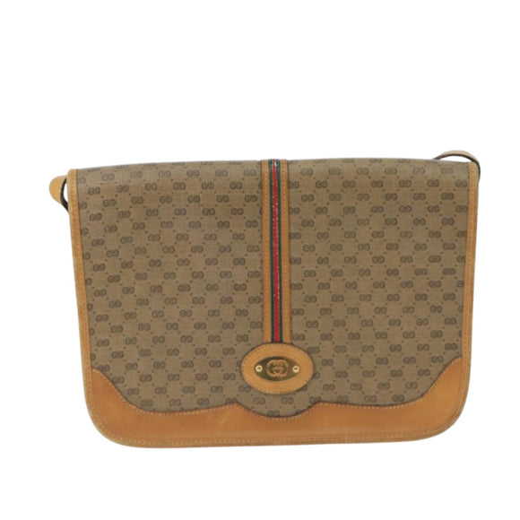 GUCCI Micro GG Supreme Umhängetasche PVC Beige Gold 001 104 0551 Auth 99407