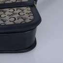 CELINE C saluki Shoulder Bag Canvas Navy Auth 99408-14