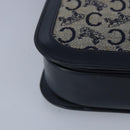 CELINE C saluki Shoulder Bag Canvas Navy Auth 99408-15