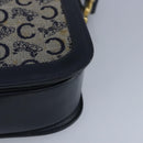 CELINE C saluki Shoulder Bag Canvas Navy Auth 99408-16