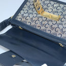 CELINE C saluki Shoulder Bag Canvas Navy Auth 99408-10