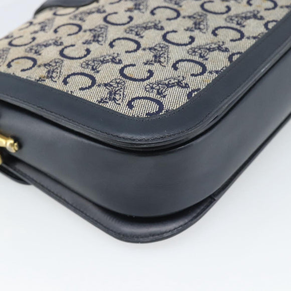 CELINE C Sulky Schoudertas Canvas Marineblauw Auth 99408
