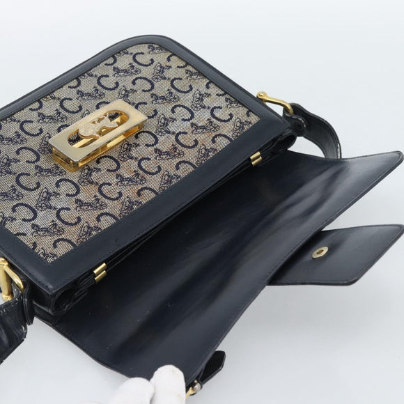 CELINE C Sulky Schoudertas Canvas Marineblauw Auth 99408