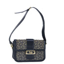 CELINE C saluki Shoulder Bag Canvas Navy Auth 99408-1