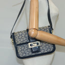 CELINE C saluki Shoulder Bag Canvas Navy Auth 99408-23