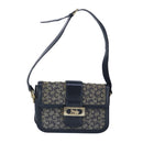 CELINE C saluki Shoulder Bag Canvas Navy Auth 99408-13