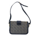 CELINE C saluki Shoulder Bag Canvas Navy Auth 99408-2