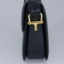 CELINE C saluki Shoulder Bag Canvas Navy Auth 99408-4