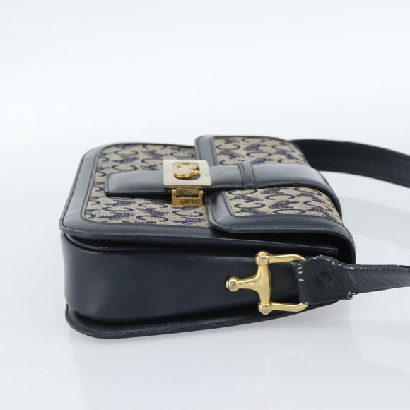 CELINE C Sulky Schoudertas Canvas Marineblauw Auth 99408