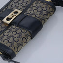 CELINE C saluki Shoulder Bag Canvas Navy Auth 99408-6