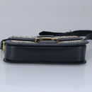 CELINE C saluki Shoulder Bag Canvas Navy Auth 99408-5