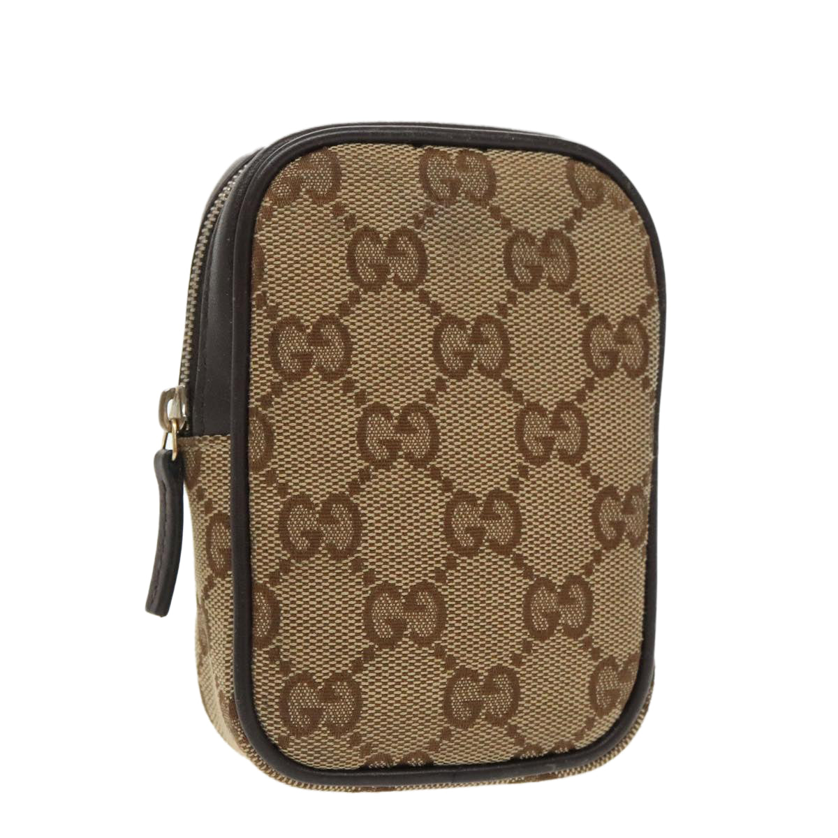 GUCCI GG Canvas Pouch Beige 115249 Auth 99414