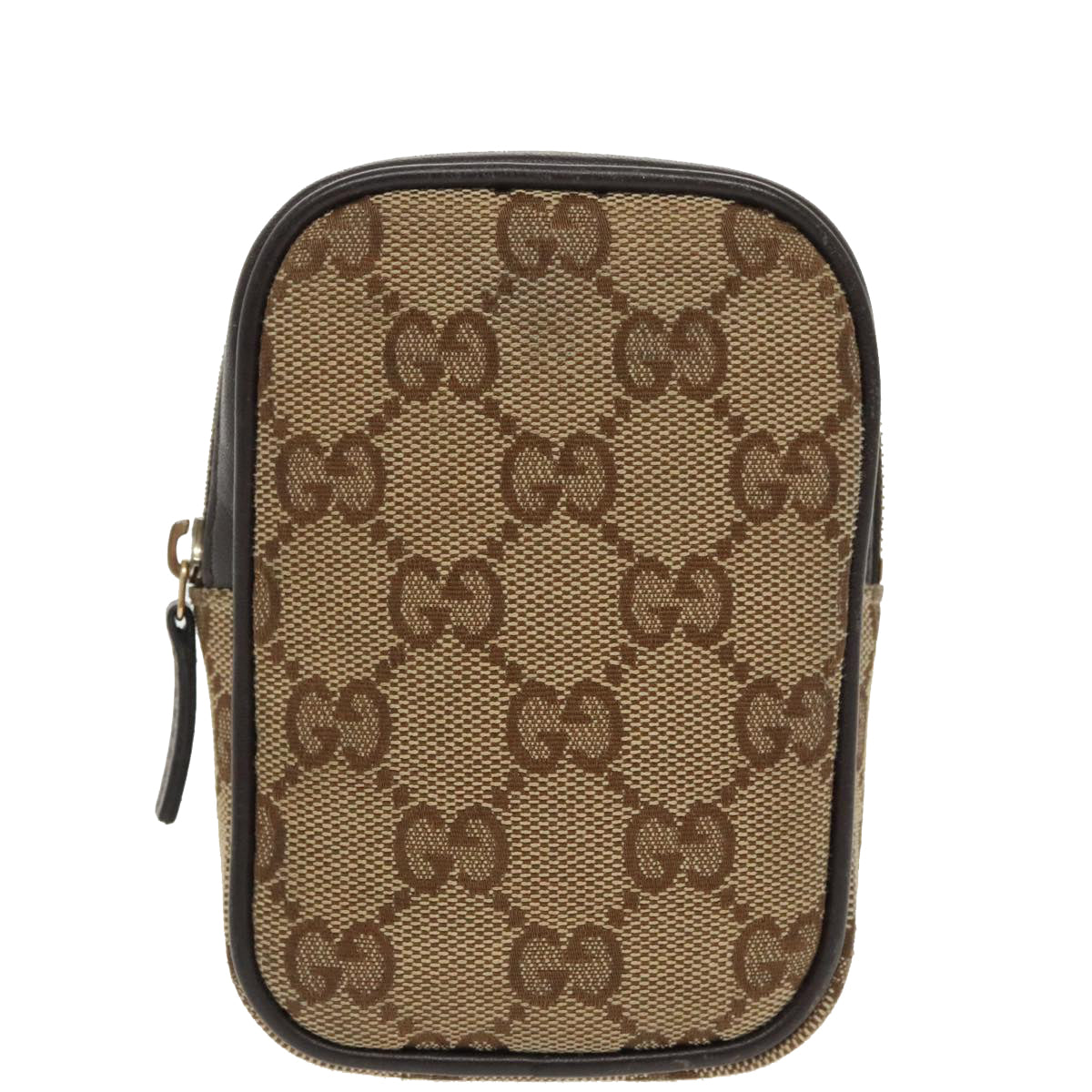 GUCCI GG Canvas Pouch Beige 115249 Auth 99414