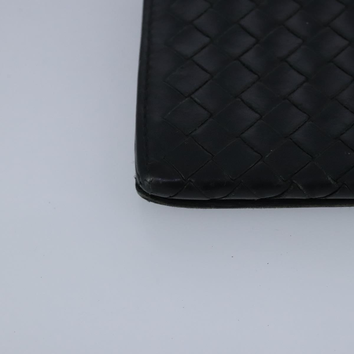 BOTTEGA VENETA INTRECCIATO Long Wallet Leather Black Auth 99415