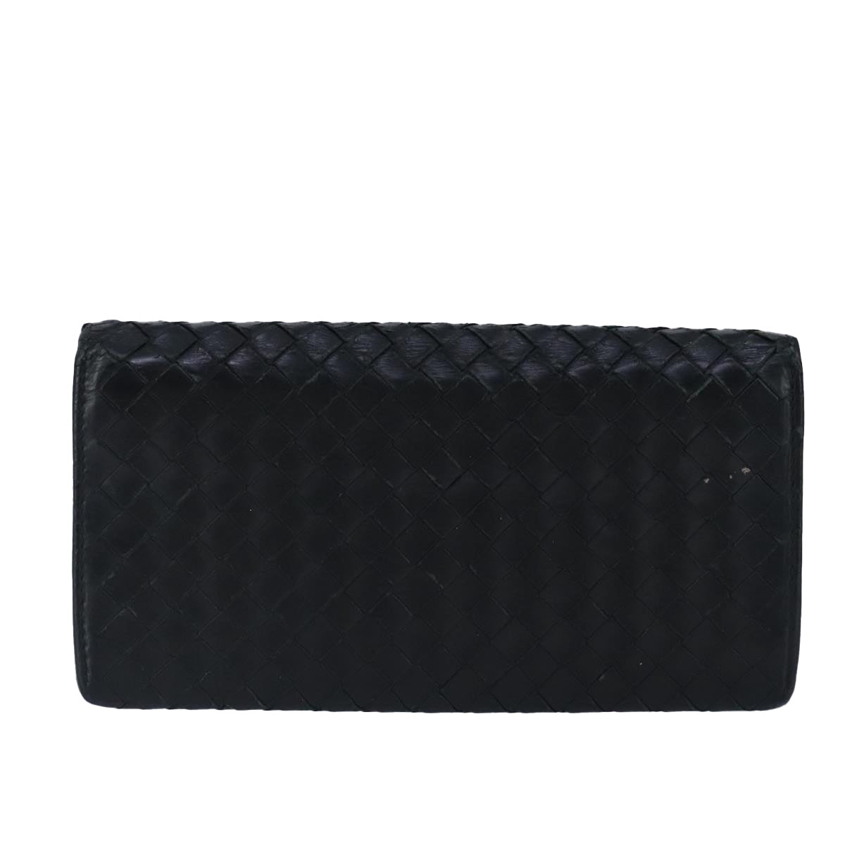 BOTTEGA VENETA INTRECCIATO Long Wallet Leather Black Auth 99415 - 0