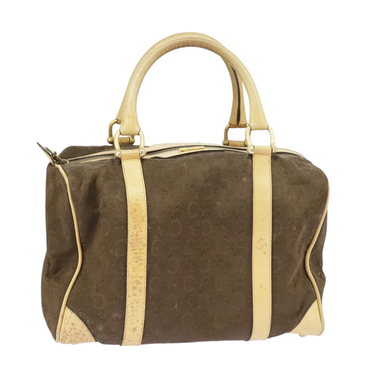 CELINE C saluki Hand Bag Canvas Brown Auth 99417