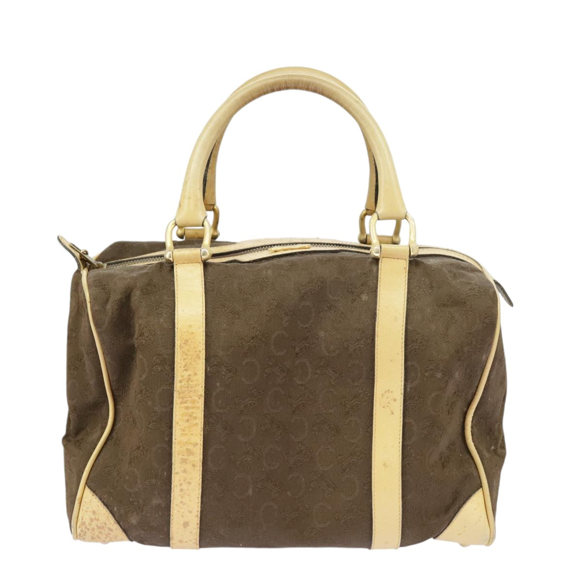 CELINE C saluki Hand Bag Canvas Brown Auth 99417