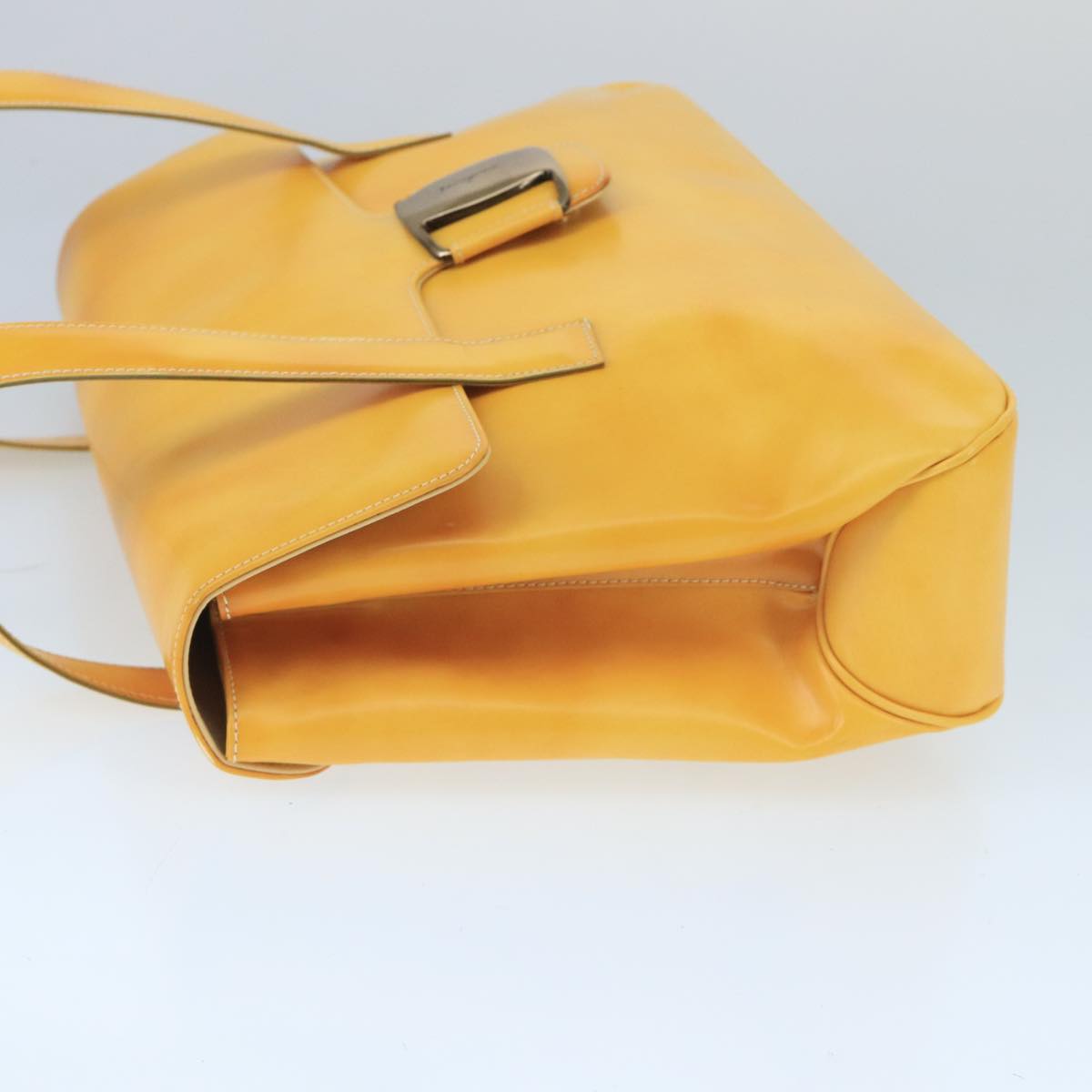 Salvatore Ferragamo Shoulder Bag Leather Yellow Auth 99420