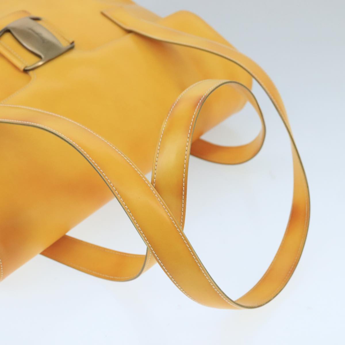 Salvatore Ferragamo Shoulder Bag Leather Yellow Auth 99420