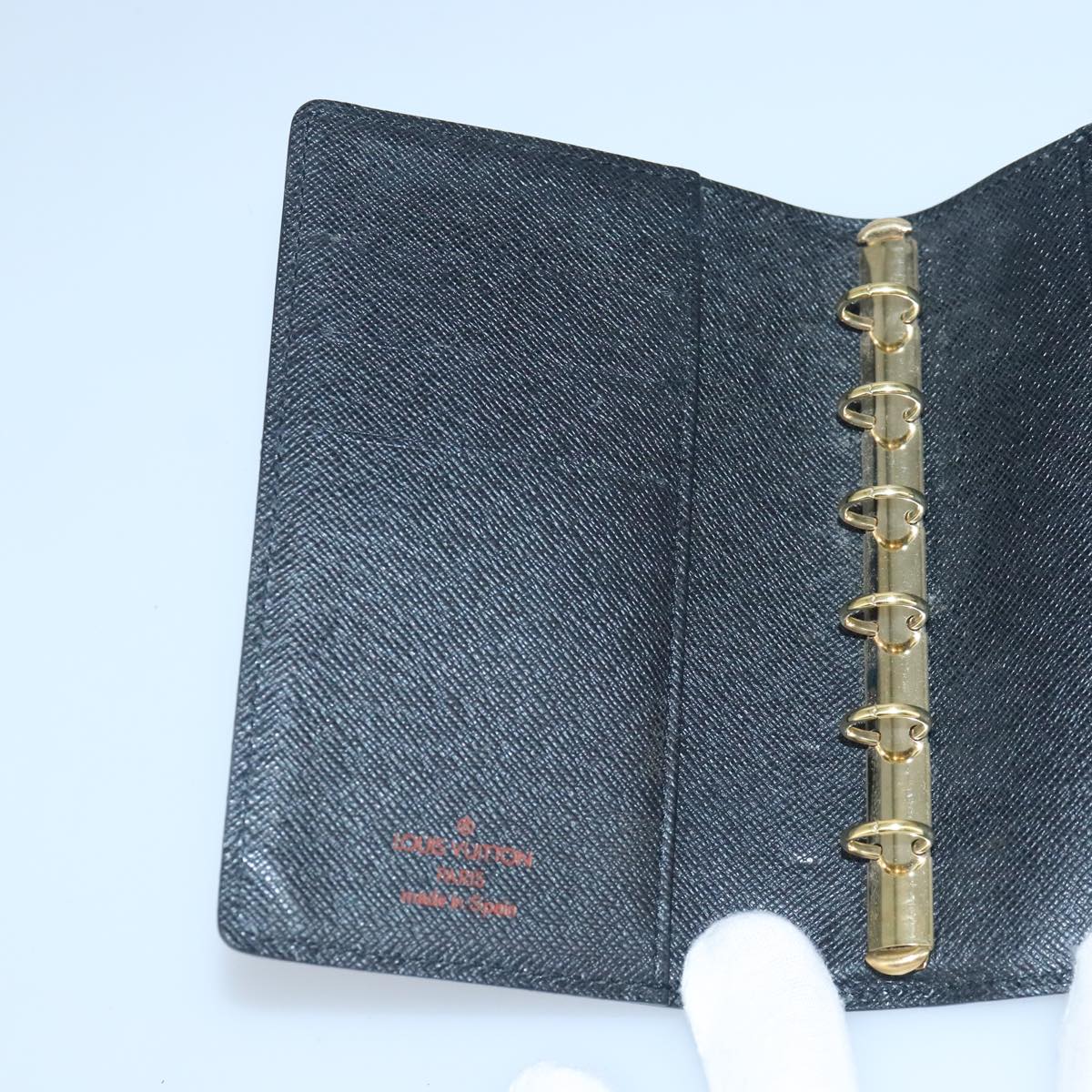 LOUIS VUITTON Epi Agenda PM Day Planner Cover Black R20052 LV Auth 99427