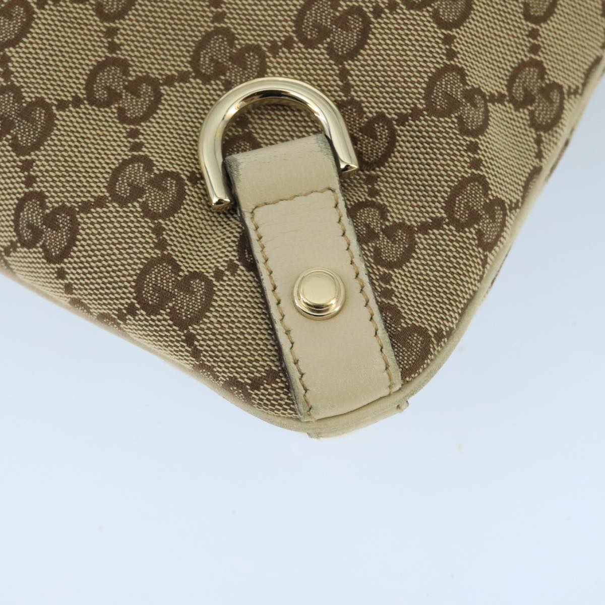 GUCCI GG Canvas Shoulder Bag Beige Gold 131326 Auth 99430