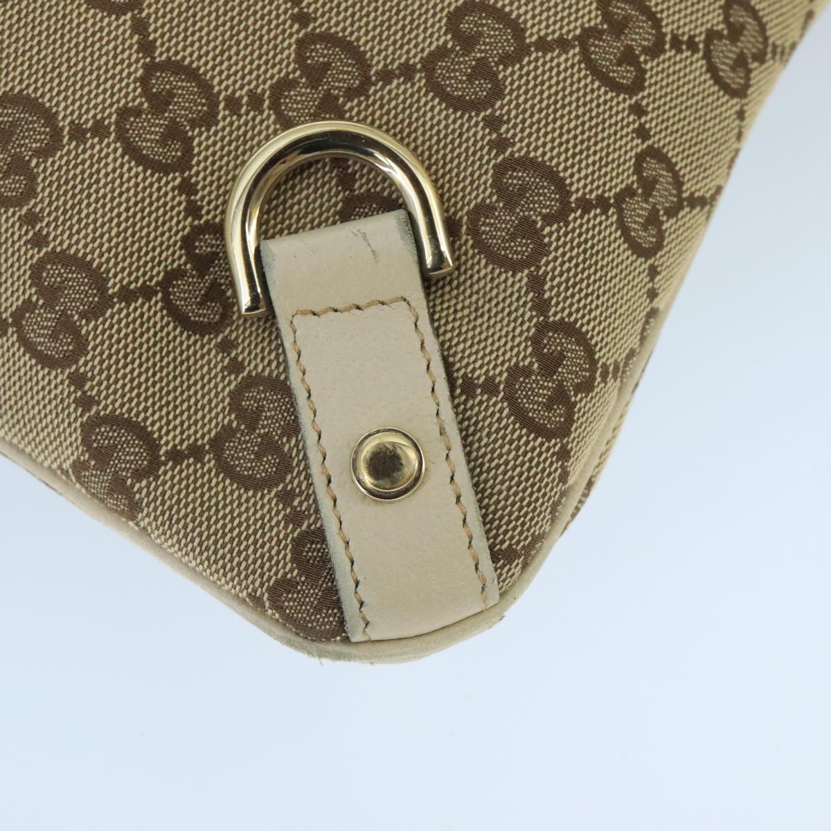 GUCCI GG Canvas Shoulder Bag Beige Gold 131326 Auth 99430