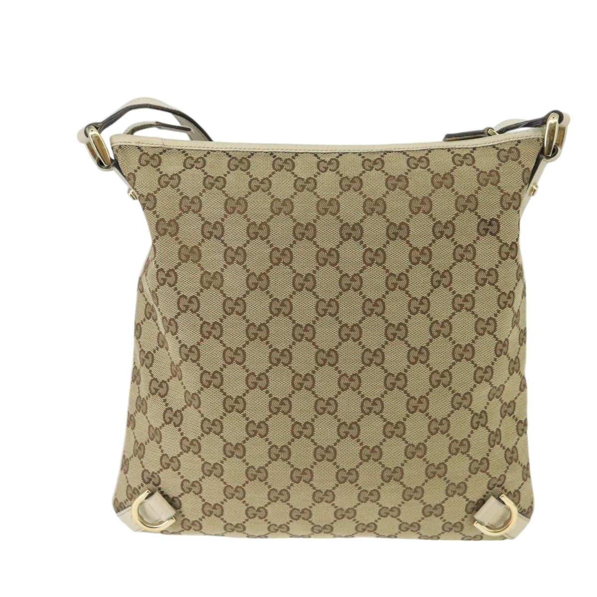 GUCCI GG Canvas Shoulder Bag Beige Gold 131326 Auth 99430 - 0