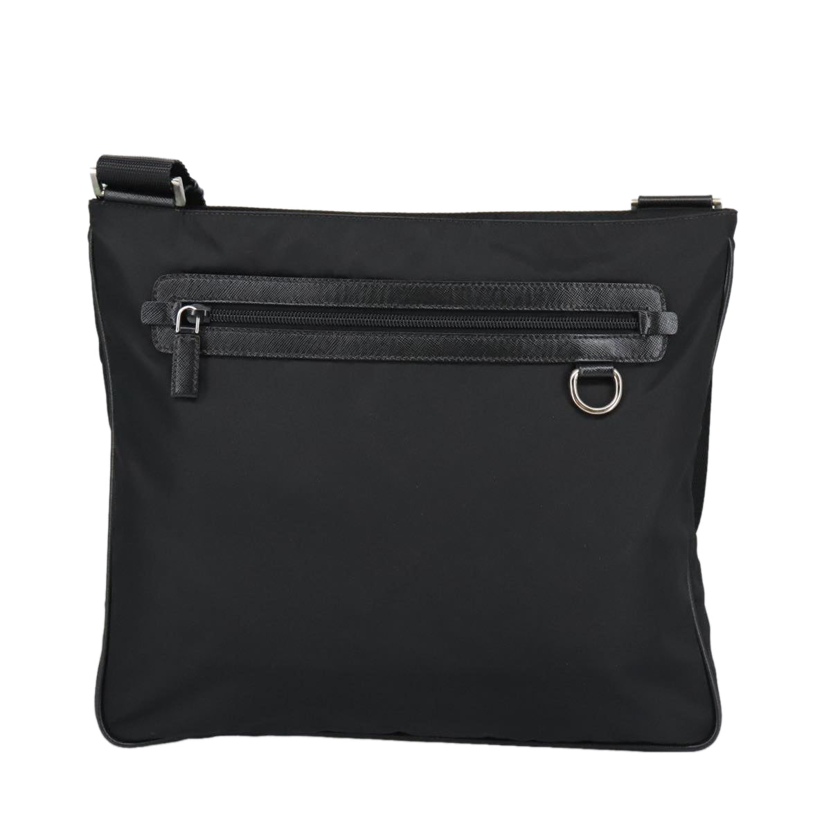 PRADA Shoulder Bag Nylon Black Silver Auth 99432 - 0