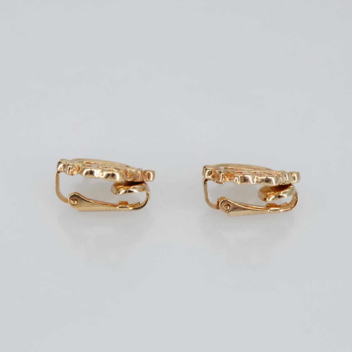 Christian Dior Earring metal Gold Tone Auth 99436