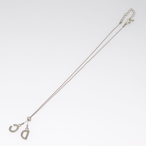 Christian Dior Necklace metal Silver tone Auth 99445